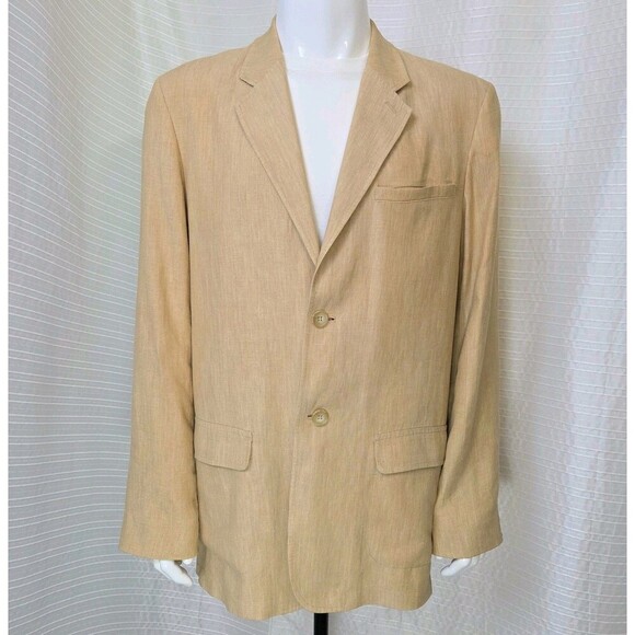 The Territory Ahead Linen Blazer Men's 42L Camel/Tan Jacket 2 Button - Picture 1 of 12